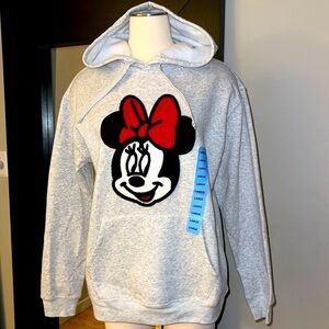 NWT Licensed Disney Minnie Mouse Crochet Patch Hoodie - Large